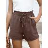 imageANRABESS Womens Shorts Casual Summer High Waisted Elastic Drawstring Comfy Lounge Wide Leg Short Pants Beach Vacation ClothesBrown