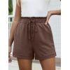 imageANRABESS Womens Shorts Casual Summer High Waisted Elastic Drawstring Comfy Lounge Wide Leg Short Pants Beach Vacation ClothesBrown