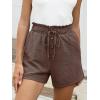 imageANRABESS Womens Shorts Casual Summer High Waisted Elastic Drawstring Comfy Lounge Wide Leg Short Pants Beach Vacation ClothesBrown