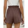 imageANRABESS Womens Shorts Casual Summer High Waisted Elastic Drawstring Comfy Lounge Wide Leg Short Pants Beach Vacation ClothesBrown