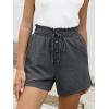 imageANRABESS Womens Shorts Casual Summer High Waisted Elastic Drawstring Comfy Lounge Wide Leg Short Pants Beach Vacation ClothesDark Gray