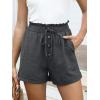 imageANRABESS Womens Shorts Casual Summer High Waisted Elastic Drawstring Comfy Lounge Wide Leg Short Pants Beach Vacation ClothesDark Gray