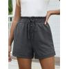 imageANRABESS Womens Shorts Casual Summer High Waisted Elastic Drawstring Comfy Lounge Wide Leg Short Pants Beach Vacation ClothesDark Gray