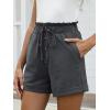 imageANRABESS Womens Shorts Casual Summer High Waisted Elastic Drawstring Comfy Lounge Wide Leg Short Pants Beach Vacation ClothesDark Gray