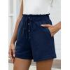 imageANRABESS Womens Shorts Casual Summer High Waisted Elastic Drawstring Comfy Lounge Wide Leg Short Pants Beach Vacation ClothesNavy Blue