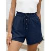 imageANRABESS Womens Shorts Casual Summer High Waisted Elastic Drawstring Comfy Lounge Wide Leg Short Pants Beach Vacation ClothesNavy Blue