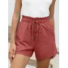 imageANRABESS Womens Shorts Casual Summer High Waisted Elastic Drawstring Comfy Lounge Wide Leg Short Pants Beach Vacation ClothesOrange Red