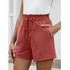 imageANRABESS Womens Shorts Casual Summer High Waisted Elastic Drawstring Comfy Lounge Wide Leg Short Pants Beach Vacation ClothesOrange Red