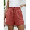 imageANRABESS Womens Shorts Casual Summer High Waisted Elastic Drawstring Comfy Lounge Wide Leg Short Pants Beach Vacation ClothesOrange Red