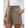 imageANRABESS Womens Shorts Casual Summer High Waisted Elastic Drawstring Comfy Lounge Wide Leg Short Pants Beach Vacation ClothesYellow Khaki