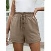 imageANRABESS Womens Shorts Casual Summer High Waisted Elastic Drawstring Comfy Lounge Wide Leg Short Pants Beach Vacation ClothesYellow Khaki