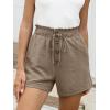 imageANRABESS Womens Shorts Casual Summer High Waisted Elastic Drawstring Comfy Lounge Wide Leg Short Pants Beach Vacation ClothesYellow Khaki