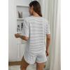 imageANRABESS Womens Striped Pajamas Sets 2026 Summer 2 Piece Lounge Matching Short PJ Set Side Split Spring Sleepwear OutfitsGrey White Striped