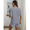 imageANRABESS Womens Striped Pajamas Sets 2026 Summer 2 Piece Lounge Matching Short PJ Set Side Split Spring Sleepwear OutfitsNavy Blue White Striped