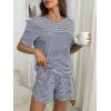 imageANRABESS Womens Striped Pajamas Sets 2026 Summer 2 Piece Lounge Matching Short PJ Set Side Split Spring Sleepwear OutfitsNavy Blue White Striped