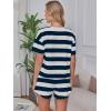 imageANRABESS Womens Striped Pajamas Sets 2026 Summer 2 Piece Lounge Matching Short PJ Set Side Split Spring Sleepwear OutfitsNavy Blue White Wide Striped