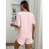 imageANRABESS Womens Striped Pajamas Sets 2026 Summer 2 Piece Lounge Matching Short PJ Set Side Split Spring Sleepwear OutfitsPink White Striped