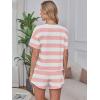 imageANRABESS Womens Striped Pajamas Sets 2026 Summer 2 Piece Lounge Matching Short PJ Set Side Split Spring Sleepwear OutfitsPink White Wide Striped