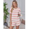 imageANRABESS Womens Striped Pajamas Sets 2026 Summer 2 Piece Lounge Matching Short PJ Set Side Split Spring Sleepwear OutfitsPink White Wide Striped