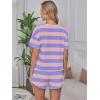 imageANRABESS Womens Striped Pajamas Sets 2026 Summer 2 Piece Lounge Matching Short PJ Set Side Split Spring Sleepwear OutfitsPurple Pink Wide Striped