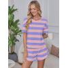 imageANRABESS Womens Striped Pajamas Sets 2026 Summer 2 Piece Lounge Matching Short PJ Set Side Split Spring Sleepwear OutfitsPurple Pink Wide Striped