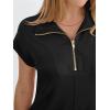 imageANRABESS Womens Summer Casual Half Zip Cap Sleeve Trendy WrinkleFree Tshirt Dress 2026 Spring Beach Vacation Short DressesBlack