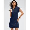 imageANRABESS Womens Summer Casual Half Zip Cap Sleeve Trendy WrinkleFree Tshirt Dress 2026 Spring Beach Vacation Short DressesNavy Blue