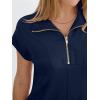 imageANRABESS Womens Summer Casual Half Zip Cap Sleeve Trendy WrinkleFree Tshirt Dress 2026 Spring Beach Vacation Short DressesNavy Blue