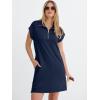 imageANRABESS Womens Summer Casual Half Zip Cap Sleeve Trendy WrinkleFree Tshirt Dress 2026 Spring Beach Vacation Short DressesNavy Blue
