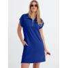 imageANRABESS Womens Summer Casual Half Zip Cap Sleeve Trendy WrinkleFree Tshirt Dress 2026 Spring Beach Vacation Short DressesRoyal Blue