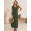 imageANRABESS Womens Summer Casual Maxi Dresses Sleeveless V Neck Split WrinkleFree Long Sundress Beach Vacation Travel ClothesArmy Green