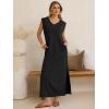 imageANRABESS Womens Summer Casual Maxi Dresses Sleeveless V Neck Split WrinkleFree Long Sundress Beach Vacation Travel ClothesBlack