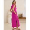 imageANRABESS Womens Summer Casual Maxi Dresses Sleeveless V Neck Split WrinkleFree Long Sundress Beach Vacation Travel ClothesHot Pink