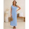 imageANRABESS Womens Summer Casual Maxi Dresses Sleeveless V Neck Split WrinkleFree Long Sundress Beach Vacation Travel ClothesLight Blue