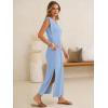 imageANRABESS Womens Summer Casual Maxi Dresses Sleeveless V Neck Split WrinkleFree Long Sundress Beach Vacation Travel ClothesLight Blue