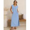 imageANRABESS Womens Summer Casual Maxi Dresses Sleeveless V Neck Split WrinkleFree Long Sundress Beach Vacation Travel ClothesLight Blue