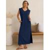 imageANRABESS Womens Summer Casual Maxi Dresses Sleeveless V Neck Split WrinkleFree Long Sundress Beach Vacation Travel ClothesNavy Blue