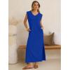 imageANRABESS Womens Summer Casual Maxi Dresses Sleeveless V Neck Split WrinkleFree Long Sundress Beach Vacation Travel ClothesRoyal Blue