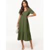 imageANRABESS Womens Summer Casual Short Sleeve T Shirts Maxi Dress Flowy V Neck Tiered Beach Vacation Sundress 2026 OutfitsArmy Green