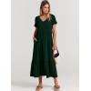 imageANRABESS Womens Summer Casual Short Sleeve T Shirts Maxi Dress Flowy V Neck Tiered Beach Vacation Sundress 2026 OutfitsDeep Green