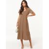 imageANRABESS Womens Summer Casual Short Sleeve T Shirts Maxi Dress Flowy V Neck Tiered Beach Vacation Sundress 2026 OutfitsLight Brown