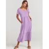 imageANRABESS Womens Summer Casual Short Sleeve T Shirts Maxi Dress Flowy V Neck Tiered Beach Vacation Sundress 2026 OutfitsLight Purple