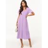 imageANRABESS Womens Summer Casual Short Sleeve T Shirts Maxi Dress Flowy V Neck Tiered Beach Vacation Sundress 2026 OutfitsLight Purple