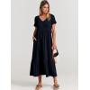 imageANRABESS Womens Summer Casual Short Sleeve T Shirts Maxi Dress Flowy V Neck Tiered Beach Vacation Sundress 2026 OutfitsNavy Blue