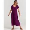 imageANRABESS Womens Summer Casual Short Sleeve T Shirts Maxi Dress Flowy V Neck Tiered Beach Vacation Sundress 2026 OutfitsPurple