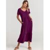 imageANRABESS Womens Summer Casual Short Sleeve T Shirts Maxi Dress Flowy V Neck Tiered Beach Vacation Sundress 2026 OutfitsPurple