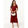 imageANRABESS Womens Summer Casual Short Sleeve T Shirts Maxi Dress Flowy V Neck Tiered Beach Vacation Sundress 2026 OutfitsWine Red Burgundy