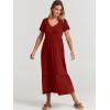 imageANRABESS Womens Summer Casual Short Sleeve T Shirts Maxi Dress Flowy V Neck Tiered Beach Vacation Sundress 2026 OutfitsWine Red Burgundy