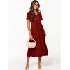 imageANRABESS Womens Summer Casual Short Sleeve T Shirts Maxi Dress Flowy V Neck Tiered Beach Vacation Sundress 2026 OutfitsWine Red Burgundy