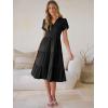 imageANRABESS Womens Summer Causal Dresses V Neck Short Sleeve Midi Dress 2026 Flowy Tiered Boho Beach Sundress Vacation OutfitsBlack